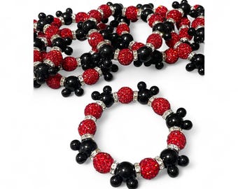 Mickey Mouse Beaded Bracelet, Disney Inspired