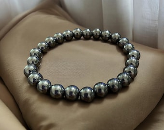 Hematite Bracelet: Grounding, Protection, and Harmony - 8mm Bead