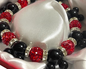 Mickey Mouse Beaded Bracelet, Disney Inspired