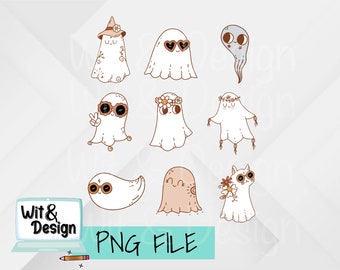 Groovy Ghosts plik png, projekt koszulki na Halloween