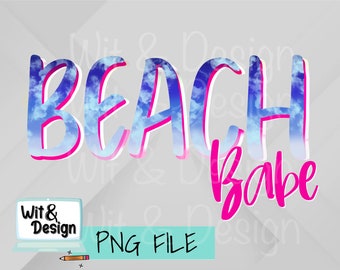 Plik png Beach Babe, pobieranie cyfrowe do sublimacji, plik png lata,
