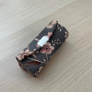 Handmade Cotton Lipstick Case - Vintage Lipstick Case - Printed Floral Lipstick Case with mirror