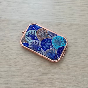 Handmade Pocket Mirror - Vintage Compact Mirror - Double Sided Compact Mirror - Blue Shell