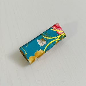 Handmade Cotton Lipstick Holder - Printed Floral Blue Lipstick Case with mirror - Gift Ideas