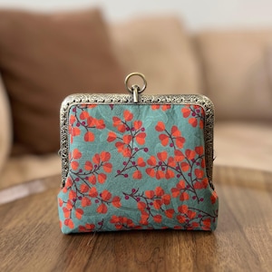 Vintage Style Kiss Lock Geldbörse - Blüten handgefertigte Brieftasche Zubehör Beutel - Geschenkideen - einfache Geldbörse