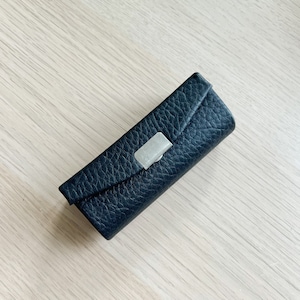 Étui à rouge à lèvres en coton fait main - Étui à rouge à lèvres noir avec miroir - Étui à rouge à lèvres en cuir synthétique noir - Idées cadeaux de Noël