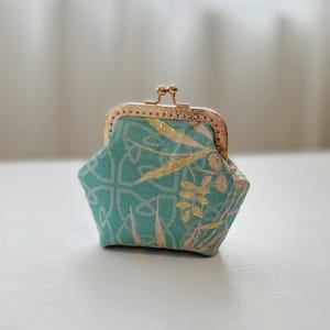 Porte-monnaie en coton cousu main avec serrure Kiss Lock, pochette pour accessoires décontractés quotidiens, cadeaux d'anniversaire, idées cadeaux originales, bleu layette