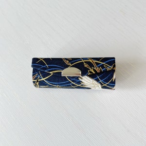Handmade Cotton Lipstick Case - Blue Crane Printed Fabric Lipstick Case with mirror - Birthday Gift ideas - Unique Present for her