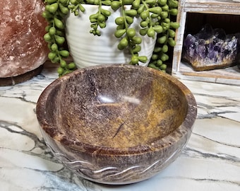 Soapstone Smudging Bowl with Celtic design 5in x 2in