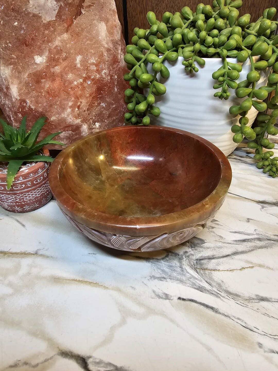 Soapstone Smudge Bowl – 5" X 2" Engraved Bowl For Smudging, Scrying, Incense & Wiccan Rituals - View #3