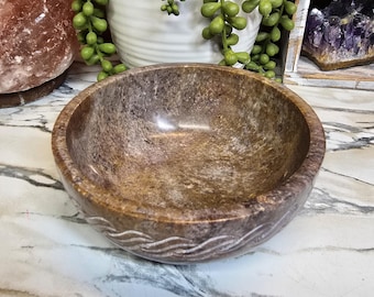 Soapstone Smudging Bowl with Celtic Design 5in x 2in