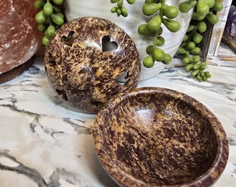 soapstone incense burner bowl with heart design 3in x 2.5in
