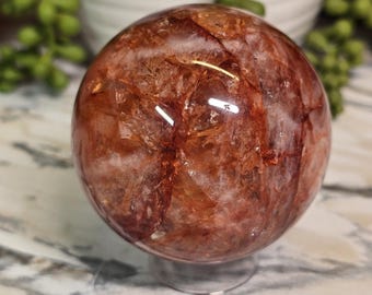 Fire Quartz Crystal Sphere 65.7mm