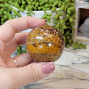 Calligraphy Stone Sphere |Miriam Stone | Elephant Skin Jasper