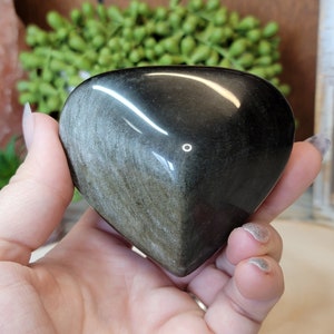 Golden Sheen Obsidian crystal Heart