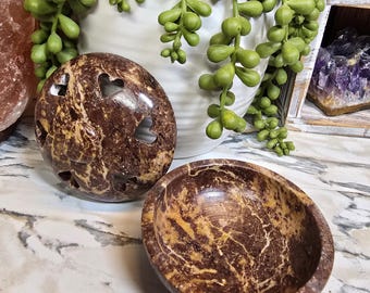 Soapstone Incense Burner Bowl with heart design 3in x 2.5in