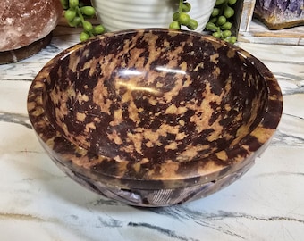 OOPSIE Soapstone Smudging Bowl with floral design 5in x 2in