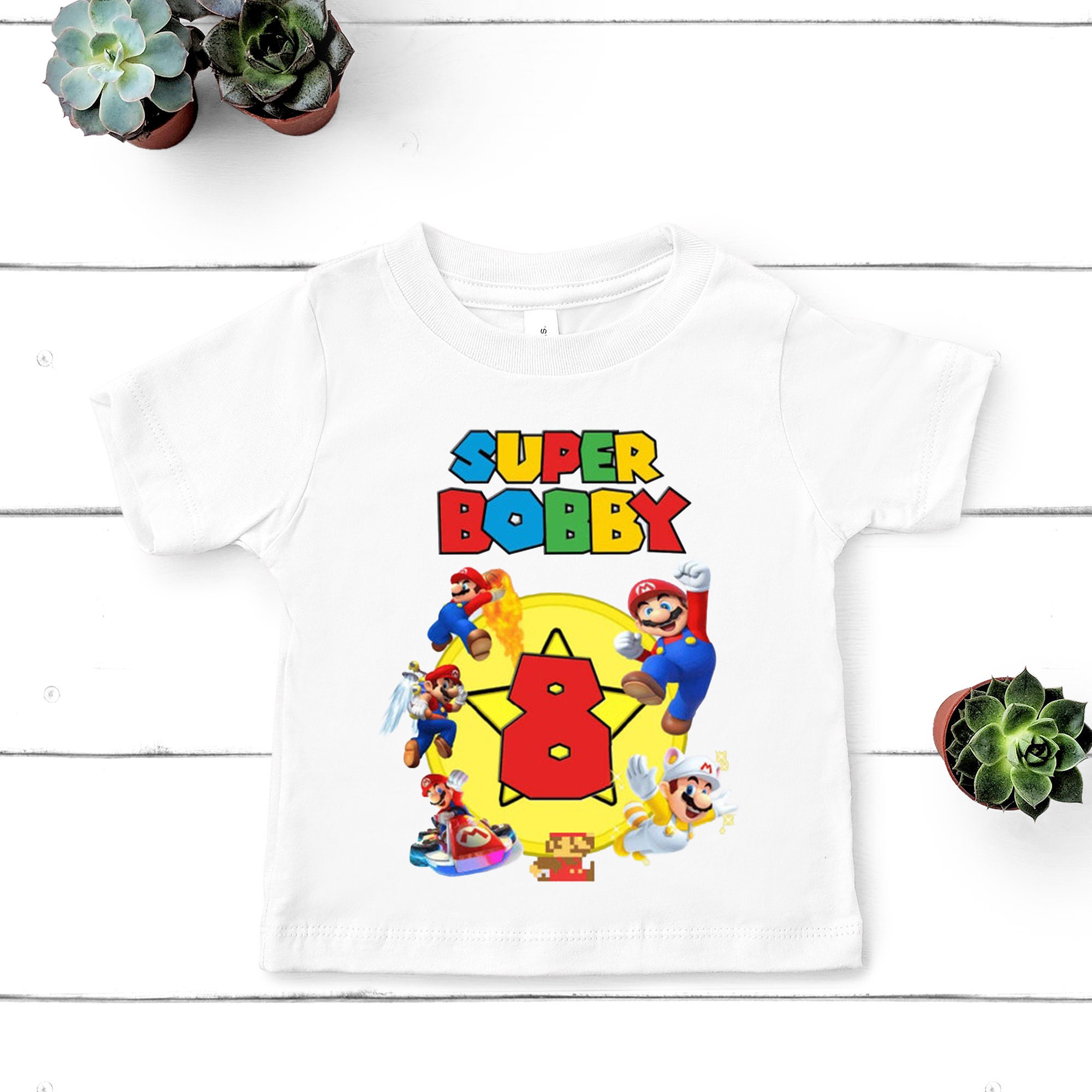 Super Mario Birthday T-Shirt Birthday T-shirts Baby Moana | Etsy