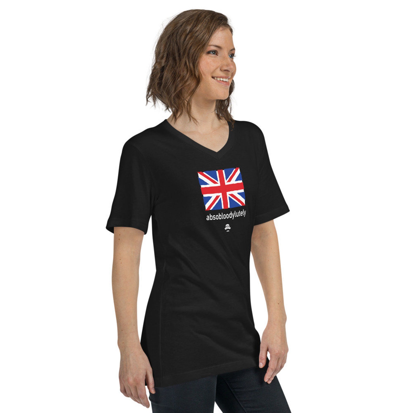 British Flag Unisex Short Sleeve V-neck T-shirt - Etsy