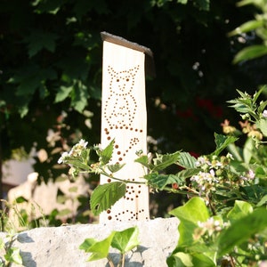 insect hotel, garden decoration, wind chime, bee hotel, garden plug, wood, wild bees, old oak, garden decoration