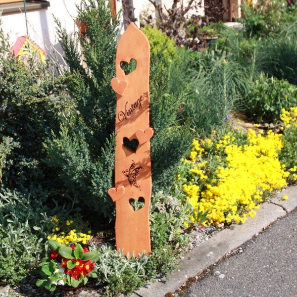 Holzstele, Holzschild, Dekoschild Holzaufsteller Gartendeko Türdeko, massiv Ahorn