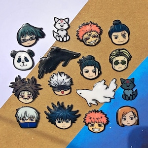 Chibi Anime Accessories Keychains Pins Satosugu Keyrings jjk pins Keychains Cosplay Comic Con Manga Kawaii jujutsu Merch Satosugu Beta Fish