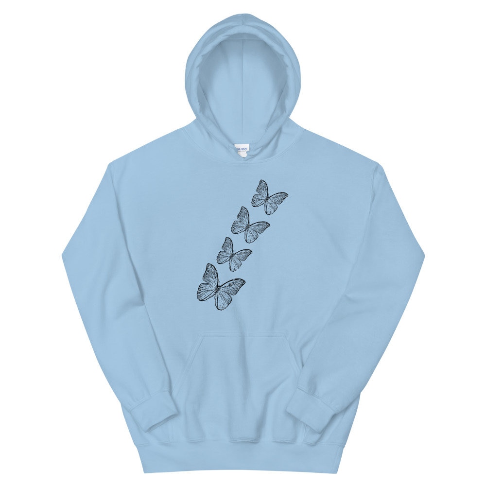 Black & White Butterflies Hoodie Etsy