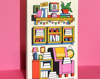 ONE MORE BOOK Book Tracker Notepad (5.5x8.5) | Bookish Gift, Cute Book Tracker, Reading Log, Book Lovers, Librarian Gift, Book Club Gift