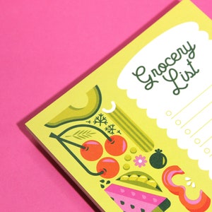 FRUITS & VEGGIES Grocery List Notepad (5x7) / Cute Fruit Notepad, Shopping Checklist Notepad, Cute And Colorful Grocery List, Foodie Gift
