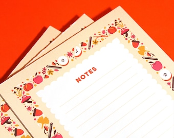 AUTUMN HARVEST To-Do Notepad (5x7) | Cottagecore Mushroom Notepad, Botanical Stationery, Cute Autumn Stationery, Thanksgiving Hostess Gift