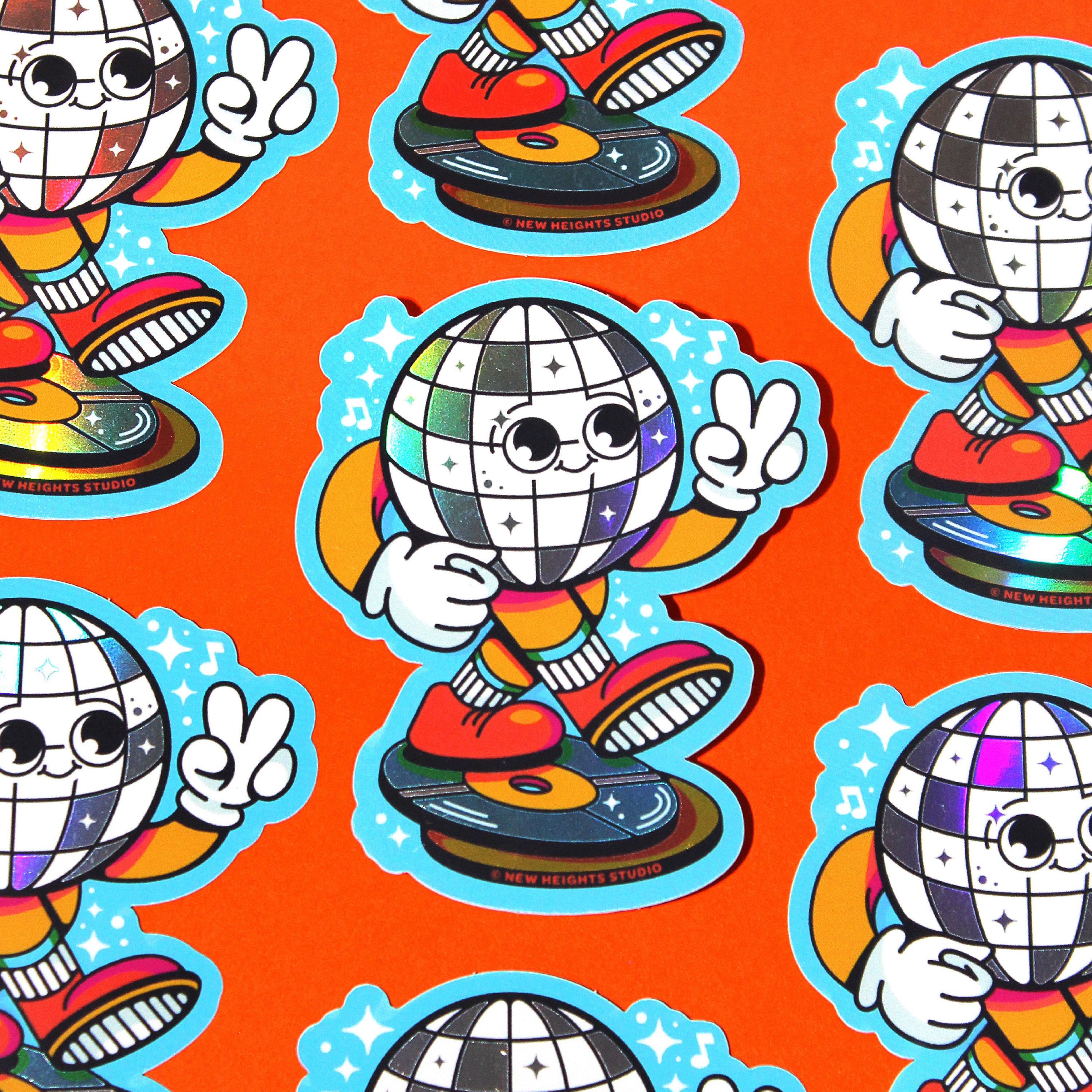 Disco Und Sticker DISCO BABY Glossy Holographic Sticker | Disco Ball Original Character ...