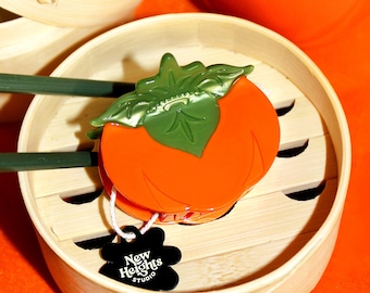 PERSIMMON Hair Claw | New Heights Studio’s Acetate Hair Claw, Asian-Inspired Fruit Accessory, AAPI Gift, Mid-Autumn Festival, Lunar New Year