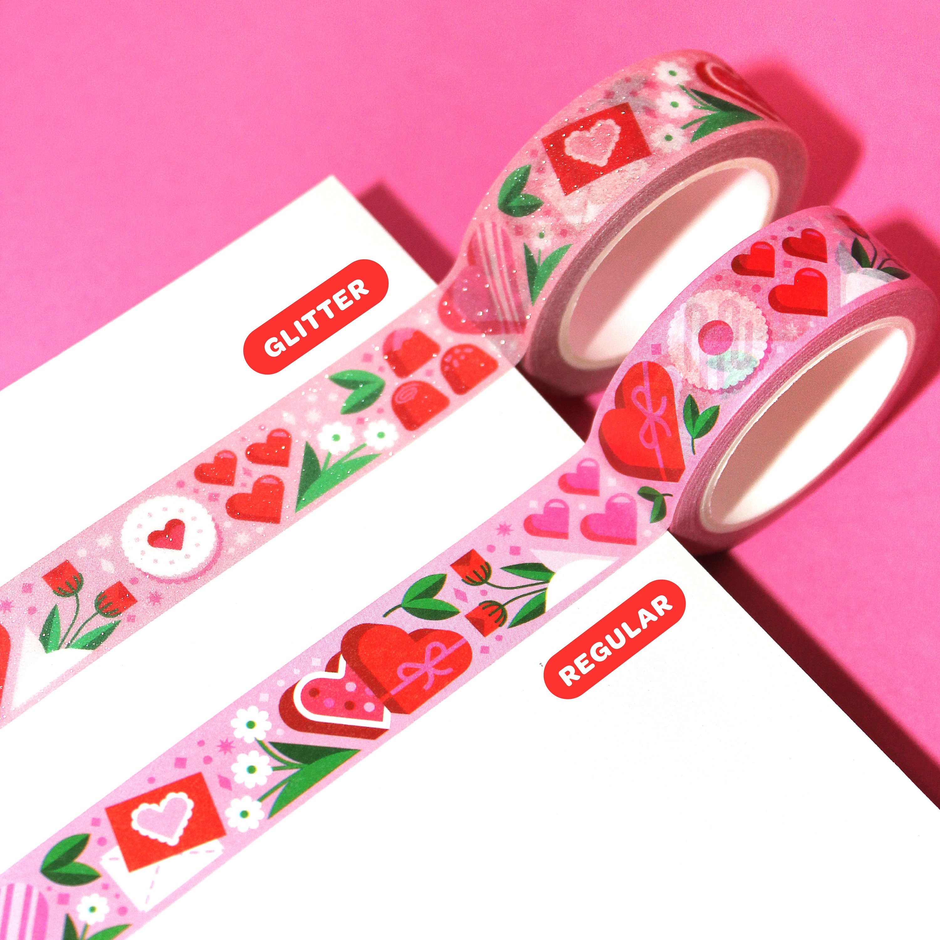 ALLYDREW Made with Love Japanese Masking Tape Washi Tapes Valentine Hearts  Washi Tape Set Rolls (set of 3)
