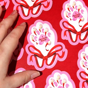 I SCRATCH BACK Matte Sticker | Cute Cat Sticker, Cat Coquette Sticker, Cat Lady Sticker, Ribbon Bow Sticker, Feminist Sticker, Women Power