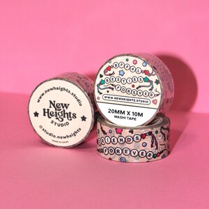 BFF4L Friendship Bracelet Washi Tape (20mm/10m) | Friendship Washi, Penpal Washi Tape, BFF, Cute Retro Style Tape, Arts & Craft image 9