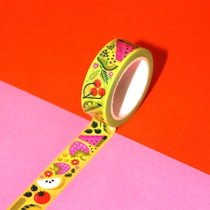 Cinta washi de FRUTAS Y VERDURAS / Cinta washi de mercado agrícola, washi para amantes de la comida, washi para comestibles, suministros para manualidades, arte culinario, papelería gastronómica, amante de la comida