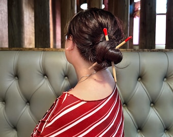 SLOW BURN Matchsticks Hair Sticks | New Heights Studio’s Acetate Hair Accessory, Romance Bookish Gift, Slow Burn Accessory, Kitschy Love