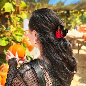 DARK FURY Hair Claw | New Heights Studio’s Acetate Hair Claw, Heart Hair Claw, Fire Hair Claw, Goth Y2K Accessory, Scorpio Birthday Gift image 5