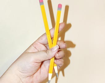 PENCIL IN Hair Sticks | New Heights Studio’s Acetate Hair Accessory, Teacher's Gift, Back To School, Writer/Author Gift, Bookish Gift Idea