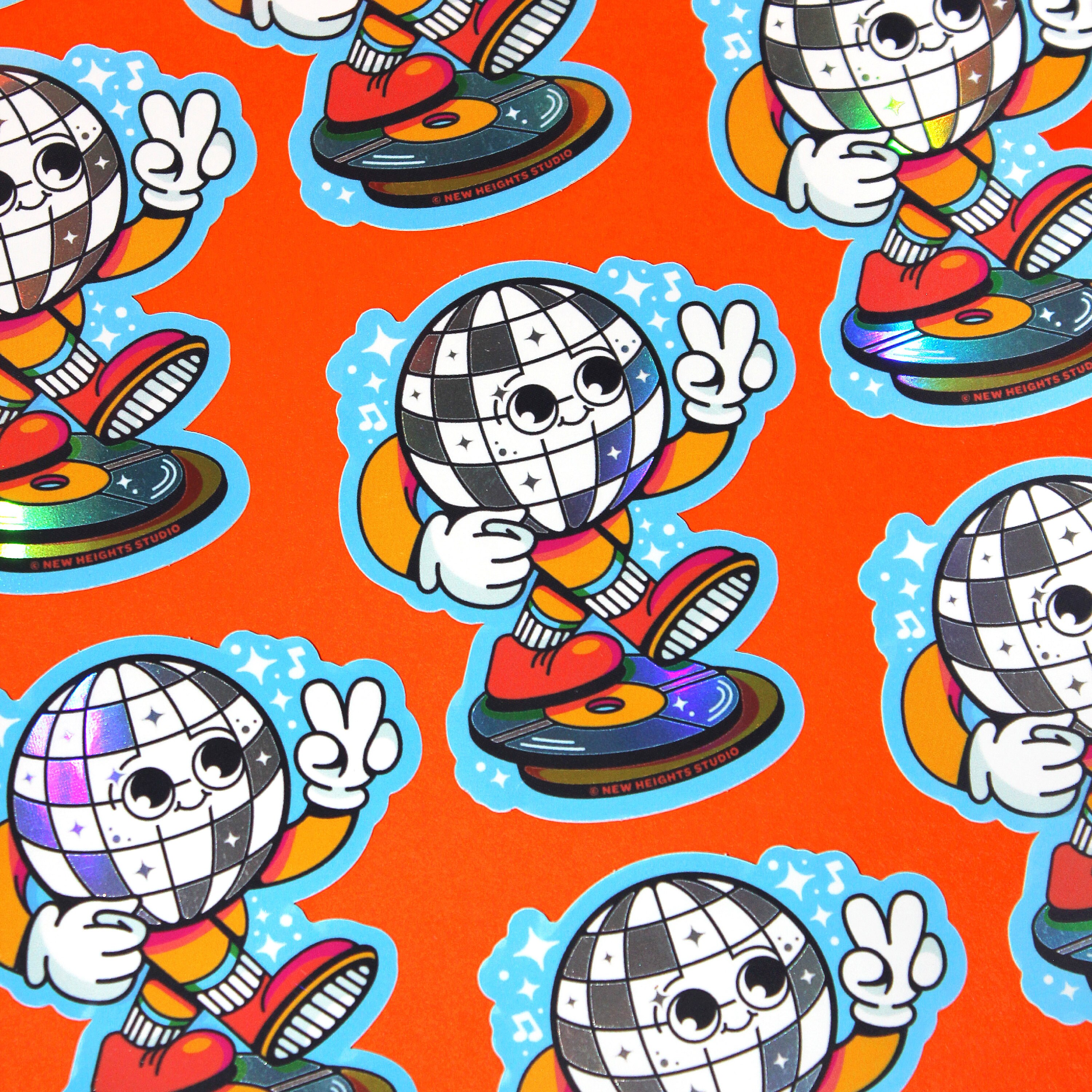 Disco Und Sticker DISCO BABY Glossy Holographic Sticker | Disco Ball Original Character ...
