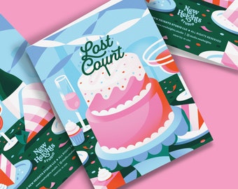 LOST COUNT A2-Size Greeting Card (Blank Inside) | Fun Birthday Card, Happy Birthday, Cute B-Day Card, Card For A Friend, Birthday Party