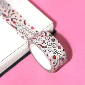 BFF4L Friendship Bracelet Washi Tape (20mm/10m) | Friendship Washi, Penpal Washi Tape, BFF, Cute Retro Style Tape, Arts & Craft image 4