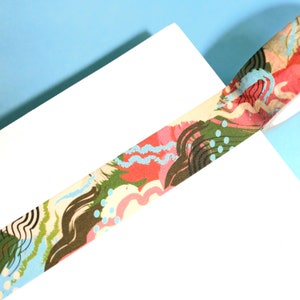 LAND & SEA Abstract Painting Washi Tape (15mm/10m) | Boho Watercolor Washi, Abstract Washi, Paint Stroke Washi, Painterly Crafting Tape