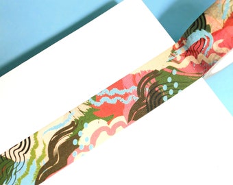 LAND & SEA Abstract Painting Washi Tape (15mm/10m) | Boho Watercolor Washi, Abstract Washi, Paint Stroke Washi, Painterly Crafting Tape