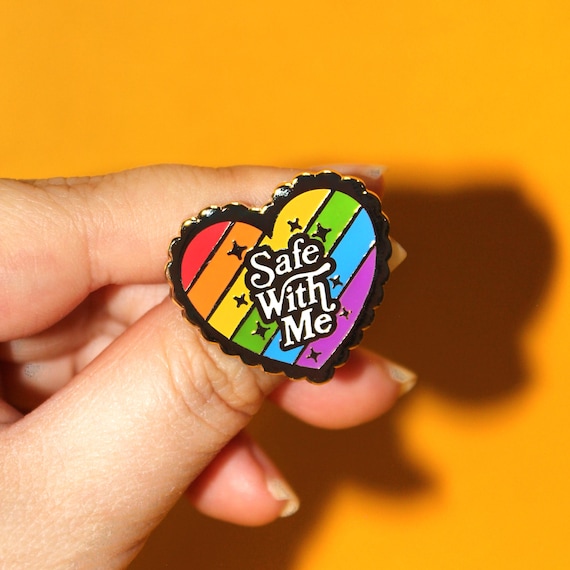 Safe With Me – Rainbow Enamel Pin | You Are Safe With Me, LGBTQIA+ Ally & Support Pin, Safe Space, Advocacy, Pride Month Pin, Human Rights