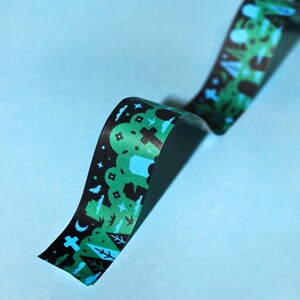 GRIM GRAVES Halloween Washi Tape (20mm/10m) | Spooky Stationery, Halloween Crafts Supplies, Graveyard & Tombstones Washi, Cemetery Art Washi image 7