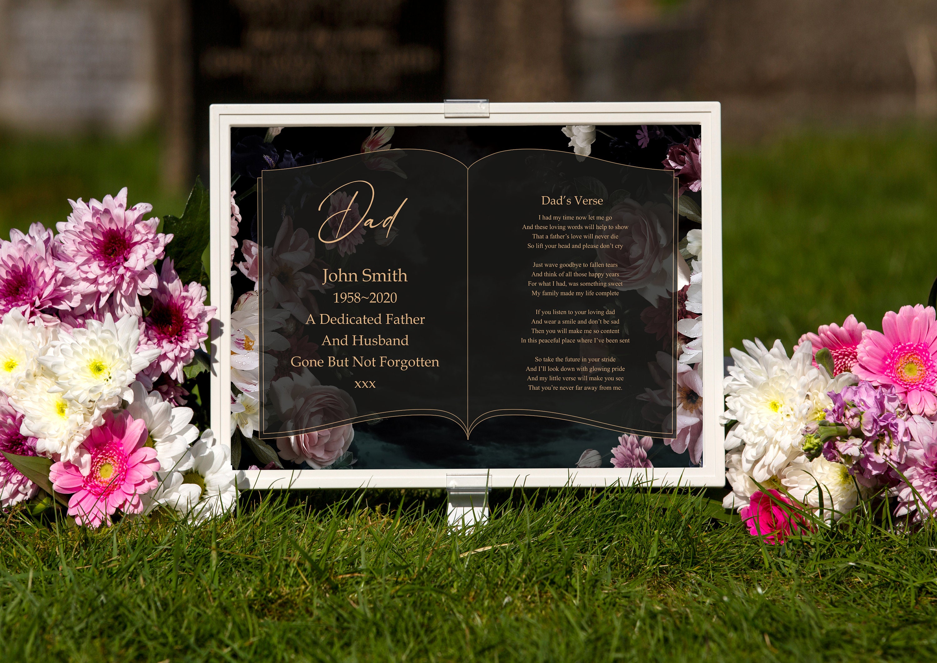 Grave Markers Memorials Grave Decorations Grave Cards Etsy UK