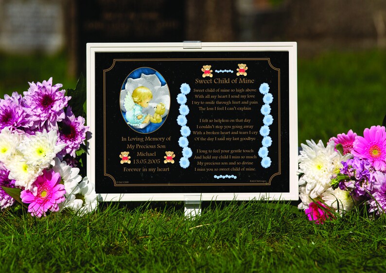 Baby Grave Marker Grave Card Grave Decorations Baby Boy Etsy
