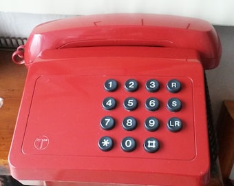 Vintage Red BT Tribune Touch Tone Landline Telephone c1980