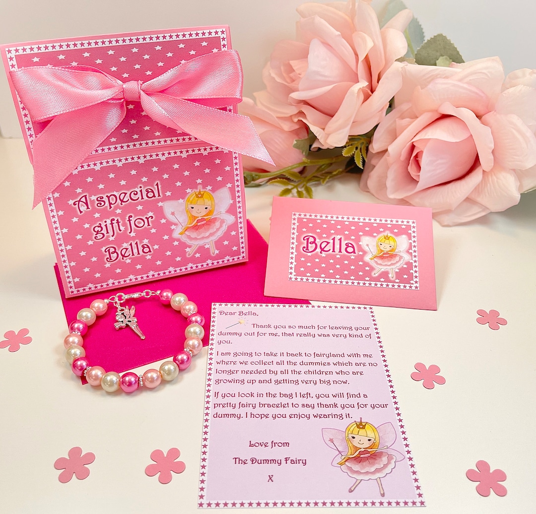 Personalised Dummy Fairy Letter With Bracelet and Gift Bag, Fairy Gift